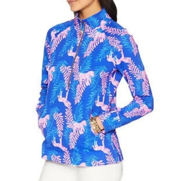 SOLD! Lilly Pulitzer Skipper Popover NWT XS Royal Purple Dazzle Zip UPF 50+ NEW - Picture 1 of 16